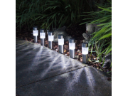 Kingfisher Stainless Steel Solar Border Lights (pack of 6)